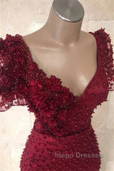 Chic V-neck Flower(s) Mermaid Evening Prom Dress