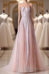 Custom Made Round Neck Lace Pink Evening Prom Dress, Lace Pink Formal Dress, Evening Dress