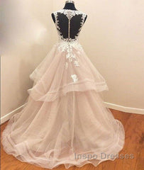 Custom Made Tulle Lace Long Evening Prom Gown, Lace Evning Dress