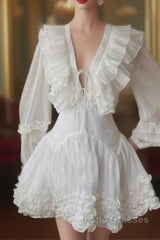 Cute A Line White Homecoming Dress 18Th Birthday Outfits