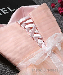 Cute Sweetheart Neck Backless Pink Short Evening Prom Dress, Backless Pink Homecoming Dress, Pink Formal Evening Graduation Dress