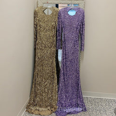 Modest Long Sleeves Sequins Mermaid Formal Dress