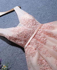 Cute A Line Tulle Lace Short Evening Prom Dress, Homecoming Dress