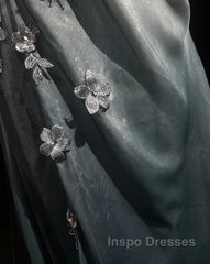 Elegant Chiffon Mermaid Gown  For Evening Prom&Party Spaghetti Strap Sequined Applique Evening Gown