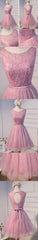 Elegant Diamond Beads  Lace Organza Sleeveless Scoop Neckline Lace Up Back For Teen Lovely Homecoming Dress