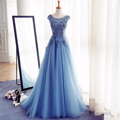 Elegant Illusion Sleeveless Lace Appliques A-line Lace-up Prom Party Gowns