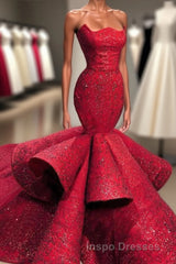 Fabulous Mermaid Strapless Sleeveless Long Evening Prom Dress