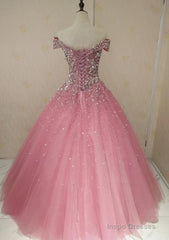 Glam Sequins Off the Shoulder Ball Gown Sweetheart Gowns, Quinceanera Dress