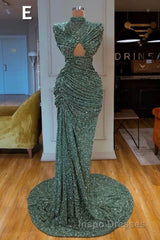 Glitter Off-the-Shoulder Slim Mermaid Evening Prom Party GownsSleeveless Mermaid Evening Prom Gowns