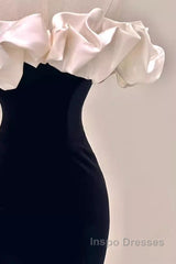 Gorgeous Mermaid Off The Shoulder Black Evening Prom Dress
