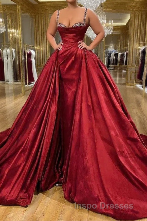 Gorgeous Spaghetti Strap Sleeveless Prom Dress With Train