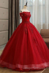 Gorgeous Strapless Burgundy Lace Beaded Long Evening Prom Dress, Lace Burgundy Formal Evening Dress, Burgundy Lace Ball Gown