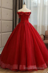 Gorgeous Strapless Burgundy Lace Beaded Long Evening Prom Dress, Lace Burgundy Formal Evening Dress, Burgundy Lace Ball Gown