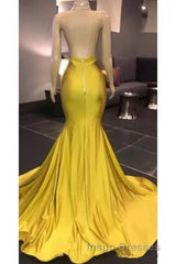 Gorgeous Deep V Neck Mermaid Evening Prom Dress, Long Evening Prom Dress