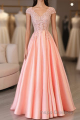Custom Made V Neck Lace Long Evening Prom Dress, Lace Evening Prom Dress