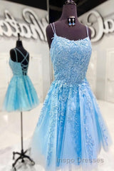 Lace Applique A-line Homecoming Dress Short Evening Prom Dress,Semi Formal Dress