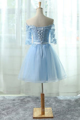 Light Blue Charming Homecoming Dress, Lovely Short Evening Prom Dress, Formal Dress