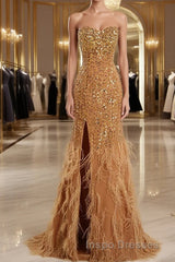Long Evening Prom Dress with Side Slit - Cocktail Dress Formal Dress