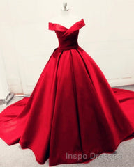 Long Green Satin V-neck Ball Gowns Evening Prom Dress Off The Shoulder