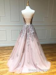 Long Lace Evening Prom Dress with Corset Back, Long Lace Formal Evening Graduation Dress