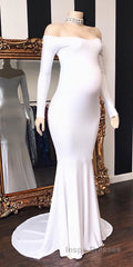 Long Mermaid Off-the-shoulder Pregnant Formal Evening Prom Dress with Sleeves