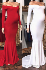 Long Mermaid Off-the-shoulder Pregnant Formal Evening Prom Dress with Sleeves