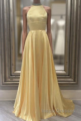 Long Yellow Evening Prom Dress For Women Formal Dress Evening Gowns