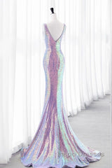 Luxurious Shiny Long Sequin Evening Prom Dress