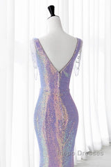 Luxurious Shiny Long Sequin Evening Prom Dress