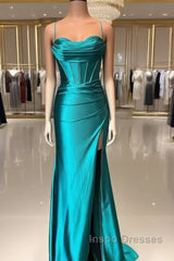 Mermaid Sweetheart Corset Back Satin Dress