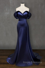 Mermaid Violet Evening Prom Dress Off The Shoulder
