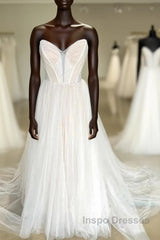 Minimalist Style Sheer Wedding Dress With Sweet Collar And Floor Mopping Wedding Dress