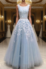 Modest Evening Prom Dress Tulle Cap Sleeves Lace Embroidery