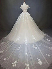 Off Shoulder Lace Long Evening Prom Wedding Dress