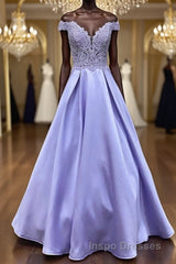 Off Shoulder Purple Lace Long Evening Prom Dress, Off Shoulder Purple Formal Dress, Purple Lace Evening Dress