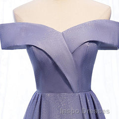 Off the Shoulder Purple Ombre Long Evening Prom Dress, Off the Shoulder Purple Formal Evening Dress with Corset Back