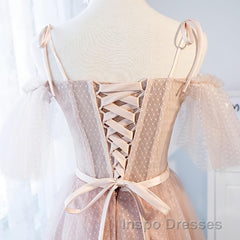 Off the Shoulder Short Pink Evening Prom Dress with Corset Back, Short Pink Formal Graduation Bridesmaid Dress