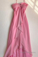 Pink Sheath Long Evening Prom Dress Sweet Formal Party Dress