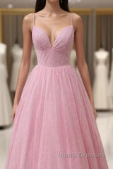 Pink Shinning Evening Prom Dress, Homecoming Dress ,Formal Dress, Evening Dress, Dance Dress, Graduation Party Dress