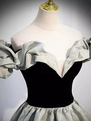 Pretty A Line Off The Shoulder Satin Long Evening Party Dress Evening Prom Dress