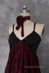 Pretty A Line Spaghetti Straps Burgundy Long Evening Prom Dress Birthday Dress For Women