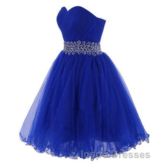Cheap Homecoing Short Homecoing Sweetheart Royal Blue Homecoing Beading Homecoing Royal Blue Evening Prom Dress
