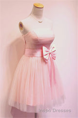 Strapless A Line 2023 Simple Cheap Short Evening Prom Dress