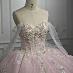 Renata | Blush Ball Gown Lace Strapless Sleeveless Quinceanera Dress
