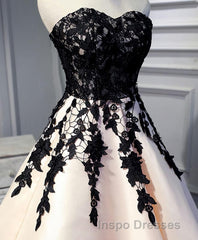 Champagne Lace Short Evening Prom Dress, Lace Evening Prom Dress
