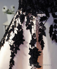 Champagne Lace Short Evening Prom Dress, Lace Evening Prom Dress
