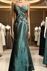 Retro Mermaid Sweetheart Taffeta Long Evening Dress Evening Prom Dress