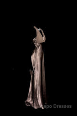 Retro Mermaid V Neckline Chiffon Brown Evening Dress Evening Prom Dress