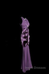 Retro Mermaid V Neckline Chiffon Grape Evening Dress Evening Prom Dress