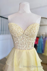 Royal Blue Chiffon Sweetheart Ruffle Tiered Long Evening Prom Dress